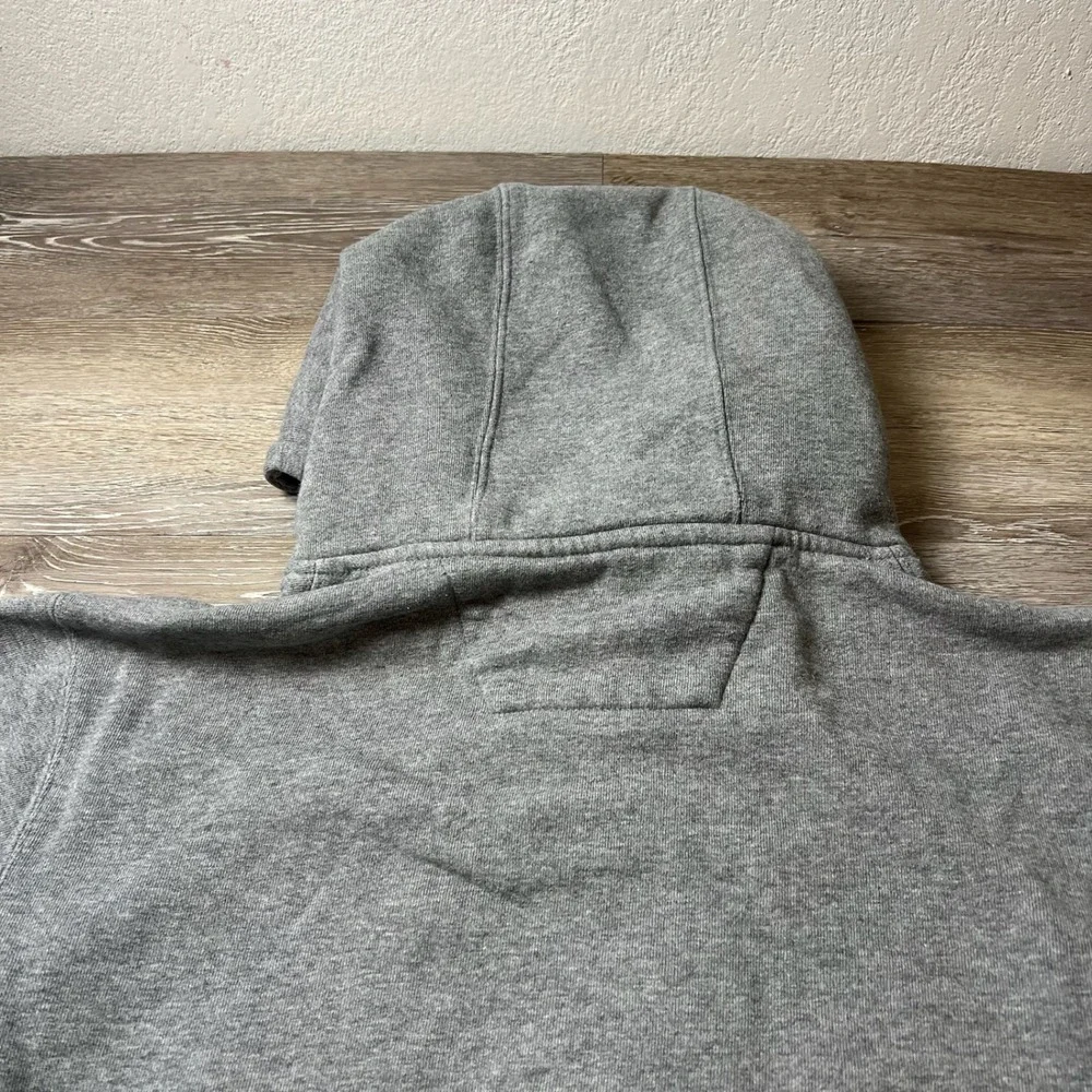 CAT Caterpillar Hoodie Mens Medium Grey Embroidered Logo Pullover Sweatshirt